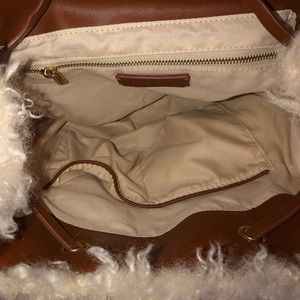 Super Cute Faux Fur Brown Leather Bag
